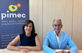 ep archivo   el secretario general de pimec josep ginesta y la directora del area de trabajo silvia