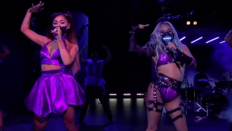 Ariana Grande y Lady Gaga en los MTV Video Music Awards 2020. | MTV - Archivo ep ariana grande y lady gaga en los mtv video music awards 2020