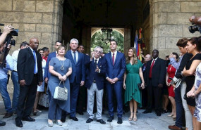 ep el presidente del gobierno pedro sanchez en el acto de cesion temporal de la silla de maceo en