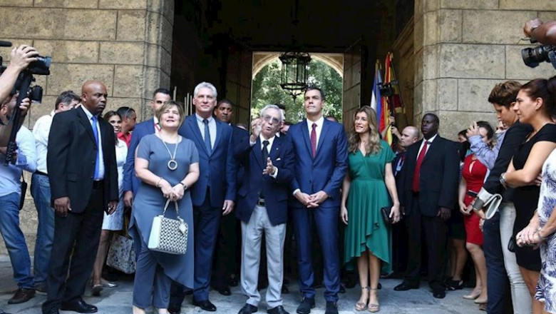 ep el presidente del gobierno pedro sanchez en el acto de cesion temporal de la silla de maceo en