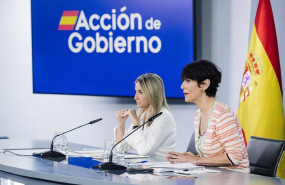 ep i d la ministra de educacion milagros tolon y la ministra portavoz elma saiz durante la rueda de