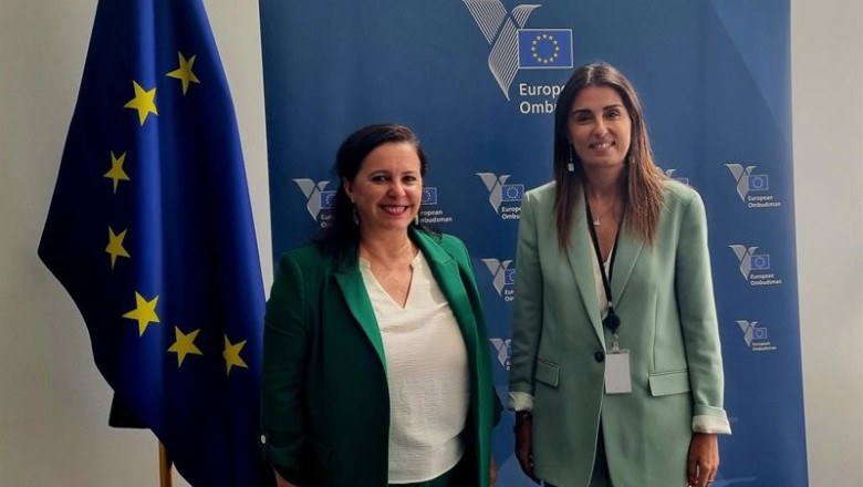 La eurodiputada del BNG, Ana Miranda, con la Defensora del Pueblo Europeo, Teresa Anjinho. | BNG ep la eurodiputada del bng ana miranda con la defensora del pueblo europeo teresa anjinho