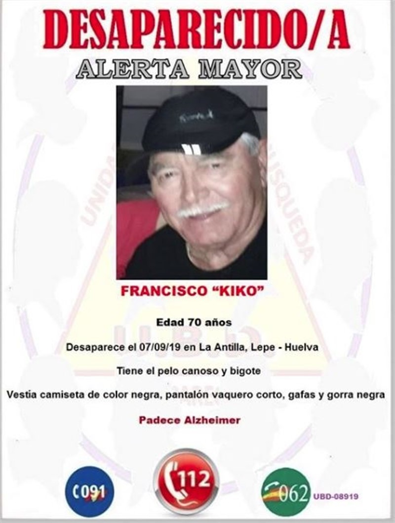 ep se busca a un varon de 70 anos desaparecido en lepe