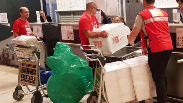 ep uno de los envios de productos sanitarios enviados a bolivia con motivo de la emergencia surgida