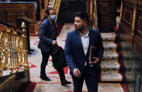 ep el portavoz de erc gabriel rufian saliendo del hemiciclo del congreso