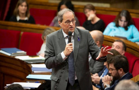 ep el presidente de la generalitat quim torra interviene desde su escano durante una sesion plenaria