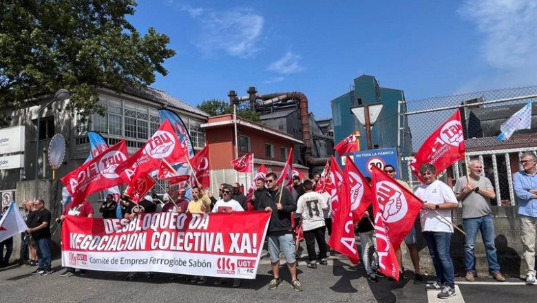 ep huelga de trabajadores de ferroglobe en sabon a coruna ep huelga de trabajadores de ferroglobe en sabon a coruna
