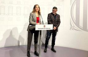 ep la lider de los comuns en el parlament jessica albiach y el diputado lluis mijoler