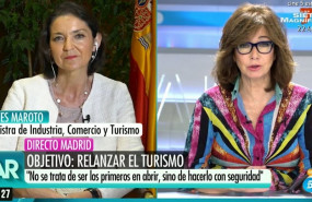 ep la ministra de industria comercio y turismo reyes maroto junto a ana rosa en telecinco