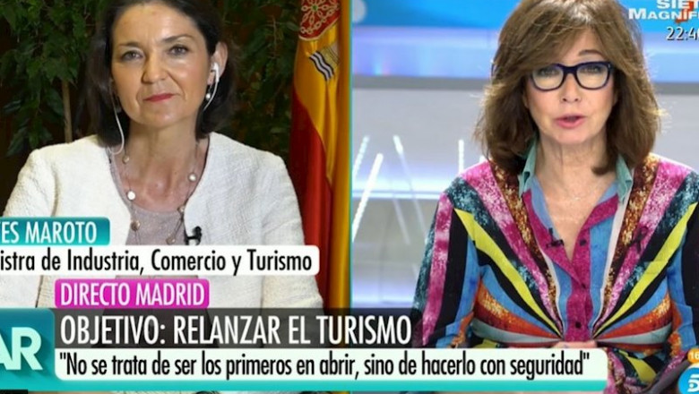 ep la ministra de industria comercio y turismo reyes maroto junto a ana rosa en telecinco ep la ministra de industria comercio y turismo reyes maroto junto a ana rosa en telecinco
