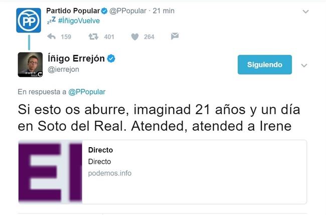El PP vs Íñigo Errejón | TWITTER ep pp vs inigo errejon
