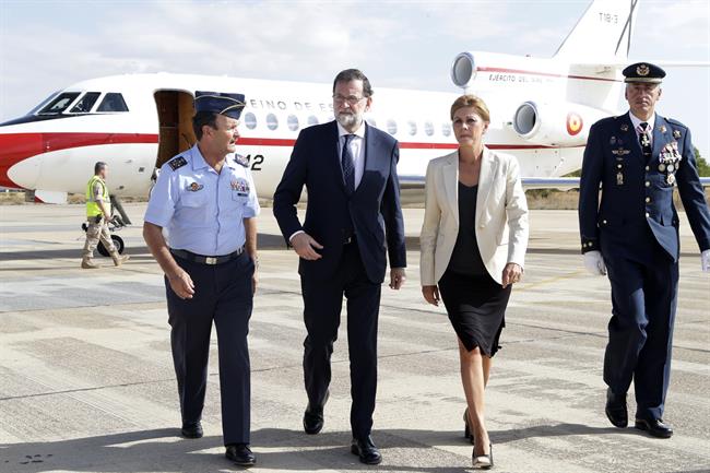 Rajoy y Cospedal en la base de Los Llanos, Albacete | PRESIDENCIA DEL GOBIERNO ep rajoycospedalla baselos llanos albacete