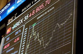 ep valores del ibex 35 en el palacio de la bolsa a 25 de abril de 2022 en madrid espana