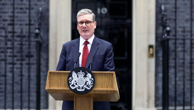 dl keir starmer prime minister labour party leader speaking at lectern 5 july 2024 number 10 cc by nd 07