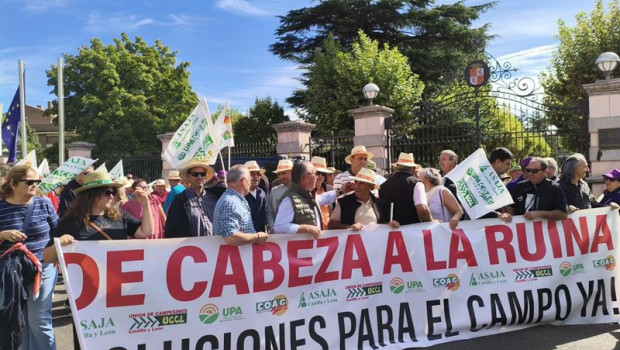ep agriculturoes se concentran a las puertas de la presidencia de la junta de castilla y leon para