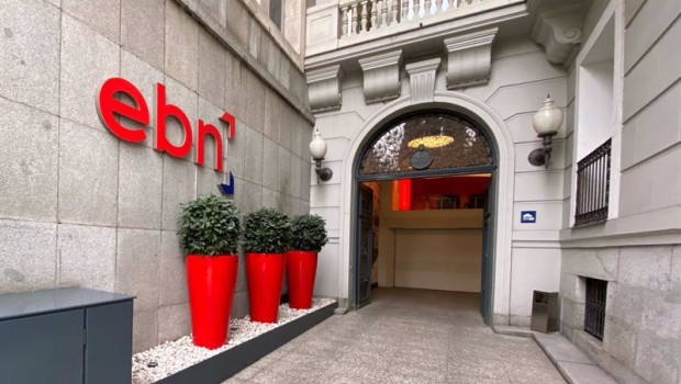 ep archivo   entrada de la sede de ebn banco en madrid en el paseo de recoletos