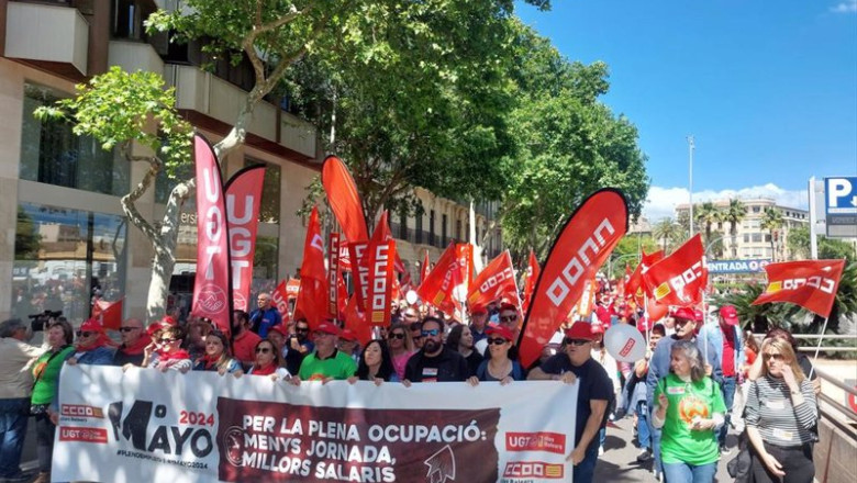 ep cabecera de la manifestacion de ccoo y ugt del 1 de mayo en palma ep cabecera de la manifestacion de ccoo y ugt del 1 de mayo en palma