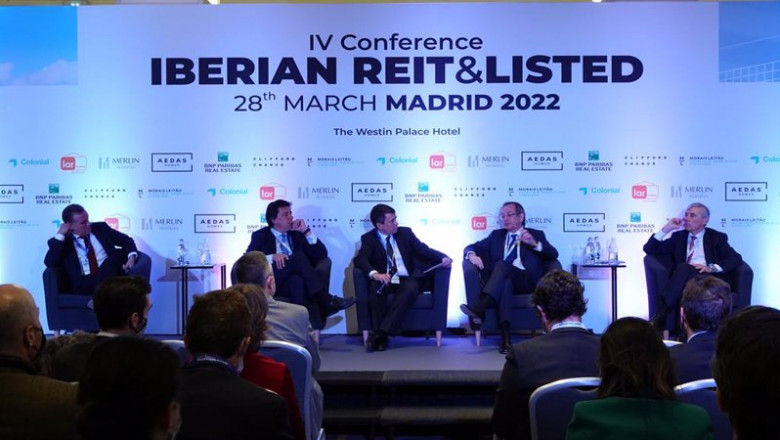 David Martínez, CEO de Aedas; Ismael Clemente, CEO de Merlin; Pere Viñolas, CEO de Colonial; y Miguel Pereda, vicepresidente de Lar España | IBERIAN REIT ep david martinez ceo de aedas ismael clemente ceo de merlin pere vinolas ceo de colonial y miguel