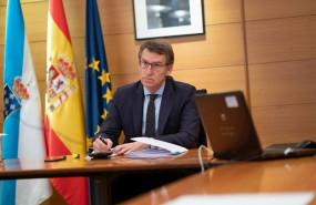 ep el presidente de la xunta alberto nunez feijoo durante la reunion por videoconferencia de lideres