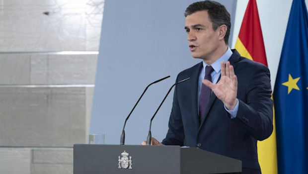 ep el presidente del gobierno pedro sanchez durante una rueda de prensa desde la moncloa por el
