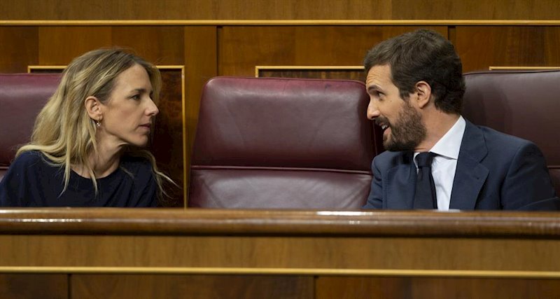 ep el presidente del partido popular pablo casado y la portavoz del grupo popular en el congreso