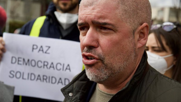 ep el secretario general de ccco unai sordo ofrece declaraciones a los medios en una concentracion