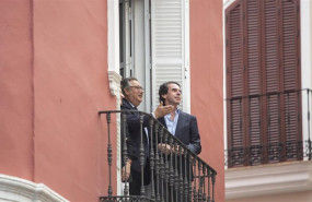 ep semana santa de sevilla 2019 el expresidente del gobierno jose maria aznar viendo la procesion