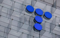 ep archivo   detalle del logotipo de la fachada de la sede de telefonica a 6 de marzo de 2023 en