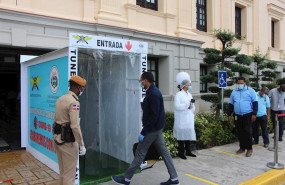 ep cabina de desinfeccion en el palacio nacional de republica dominicana