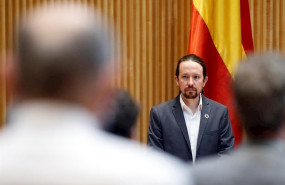 ep el vicepresidente segundo del gobierno pablo iglesias durante el minuto de silencio por las