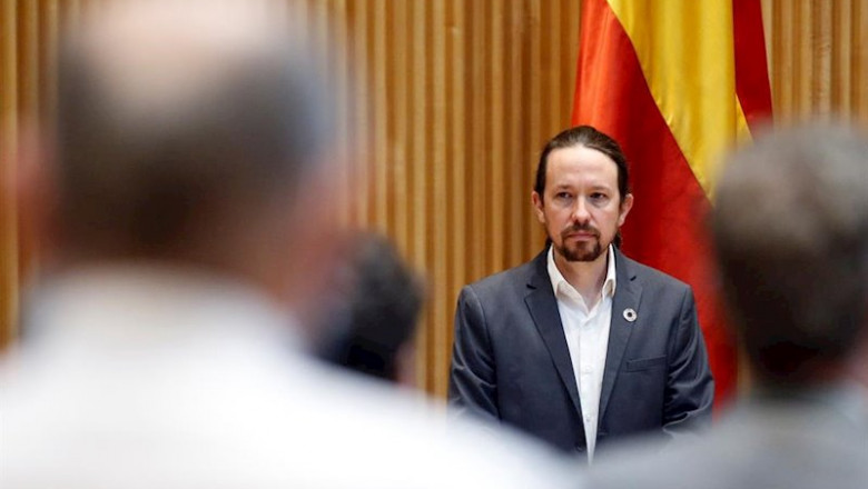 Pool ep el vicepresidente segundo del gobierno pablo iglesias durante el minuto de silencio por las