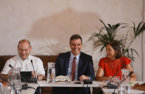 ep i-d secretarioindustria comercioturismopsoe carles ruiz secretario generalpsoepresidentegobiernofunciones pedro sanchez yministraindustriaturismofunciones reyes maroto durantereunionc