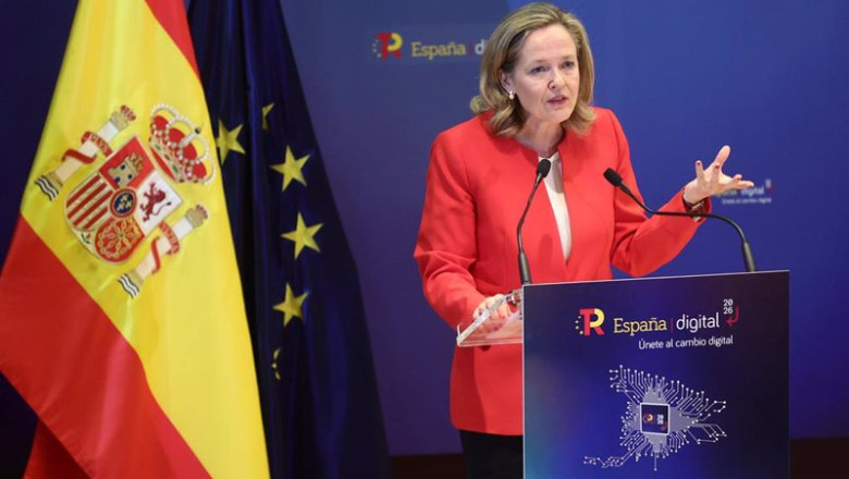 La vicepresidenta primera y ministra de Asuntos Económicos, Nadia Calviño, interviene en el acto ‘España Digital 2026’, a 8 de julio de 2022, en Madrid (España). ‘España Digital 2026’ es una jornada centrada en el Plan de Recuperación. | Eduardo Parra - Europa Press ep la vicepresidenta primera y ministra de asuntos economicos nadia calvino interviene en el acto