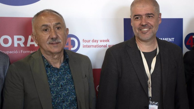 Los secretarios generales de UGT y CCCO, Pepe Álvarez (i) y Unai Sordo (d), en una imagen de archivo. | Jorge Gil - Europa Press ep los secretarios generales de ugt y ccco pepe alvarez i y unai sordo d en una imagen de archivo