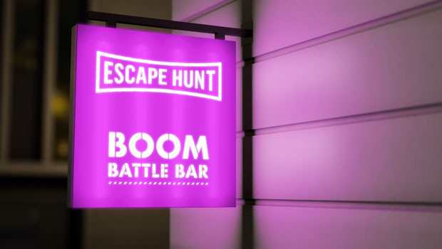 dl xp factory aim escape hunt boom battle bar leisure entertainment bars operator logo