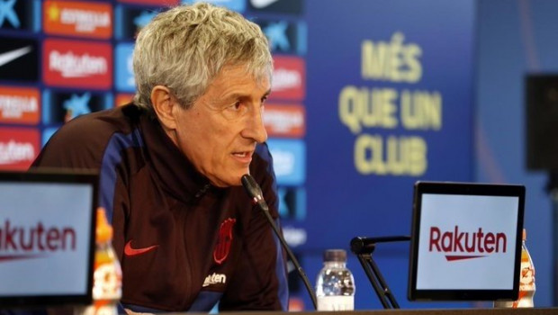 ep el entrenador del fc barcelona quique setien en rueda de prensa