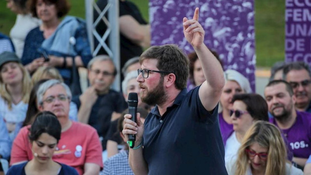 ep el numero 5 de unidas podemos al parlamento europeo miguel urban interviene en el acto de campana
