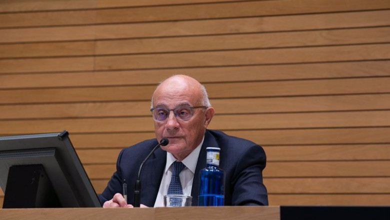 El presidente de Banco Sabadell, Josep Oliu, en la rueda de prensa de los resultados correspondientes al cuarto trimestre de 2020. | BANCO SABADELL ep el presidente de banco sabadell josep oliu en la rueda de prensa de los resultados