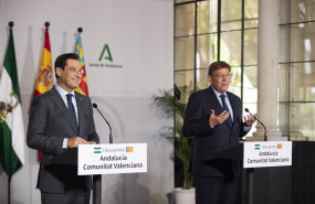 ep el presidente de la junta juanma moreno y el presidente de la generalitat valenciana ximo puig