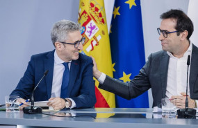 ep i d el ministro de hacienda arcadi espana y el vicepresidente primero y ministro de economia