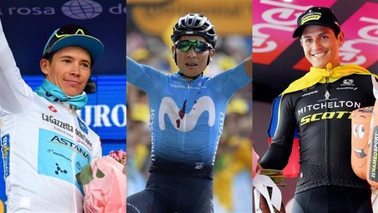 Miguel Ángel López, Nairo Quintana y Esteban Chaves | MONTAJE EUROPA PRESS ep miguel angel lopez nairo quintana y esteban chaves