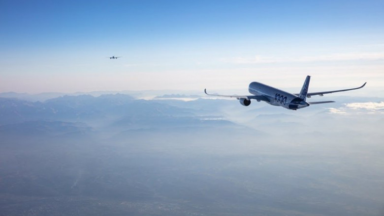 ep primer vuelo de larga distancia en formacion de airbus