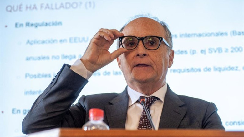 Archivo - El presidente del Instituto de Estabilidad Financiera, Fernando Restoy, durante una intervención en 2023. | APIE - Archivo ep archivo el presidente del instituto de estabilidad financiera fernando restoy durante una