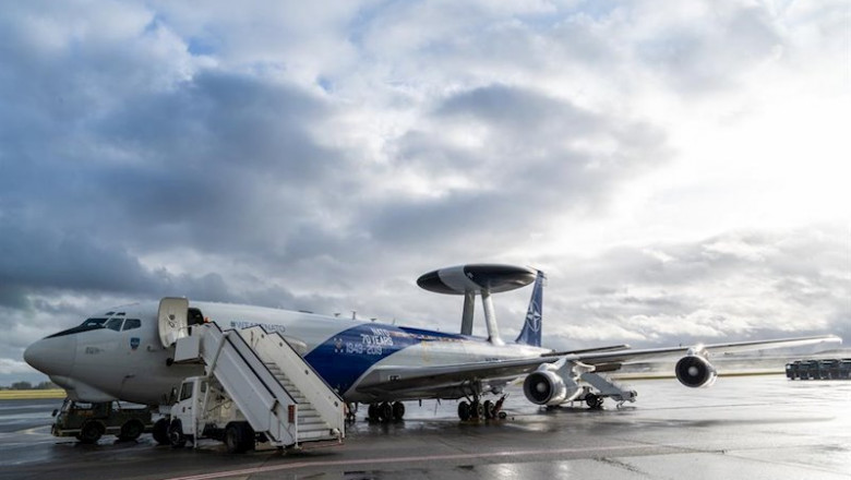 Aviones Awacs de la OTAN en la base aérea de Melsbroek (Bélgica) con motivo de la firma del contrato entre la Alianza y Boeing para su modernización | -/NATO/dpa ep aviones awacs de la otan en la base aerea de melsbroek belgica con motivo de la firma del
