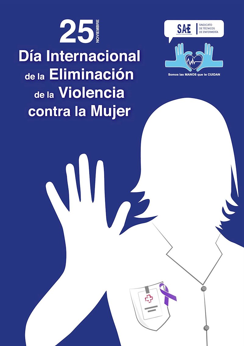 ep cartel de sae con motivo del dia internacional de la eliminacion de la violencia contra la mujer