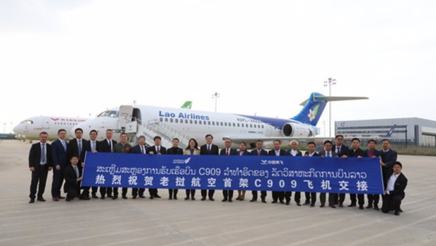 ep china entrega su primer avion fabricado a laos el c909
