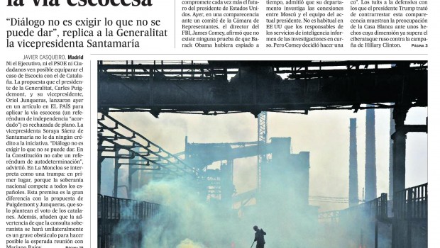Portada de El País del 21 de marzo de 2017 | EL PAÍS ep portadapais21marzo2017