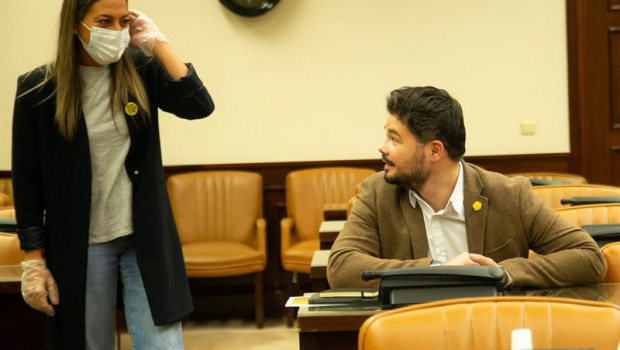 ep archivo   la diputada de junts per catalunya miriam nogueras y el portavoz de erc en el congreso