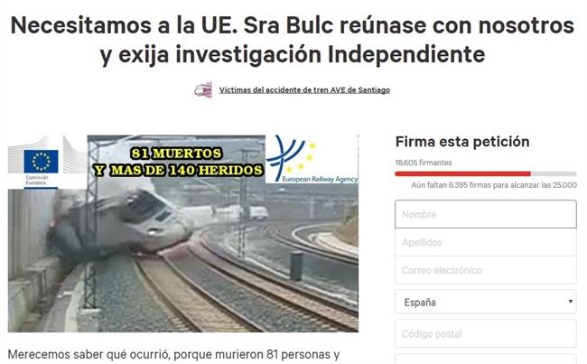 Campaña de las víctimas del Alvia dirigida a la comisaria de Transporte | CAPTURA ep campanalas victimasalvia dirigidala comisariatransporte
