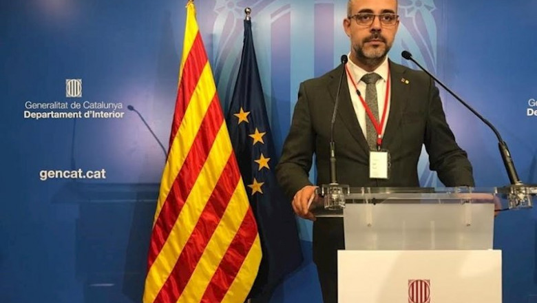 ep el conseller de interior miquel buch en la rueda de prensa telematica del govern